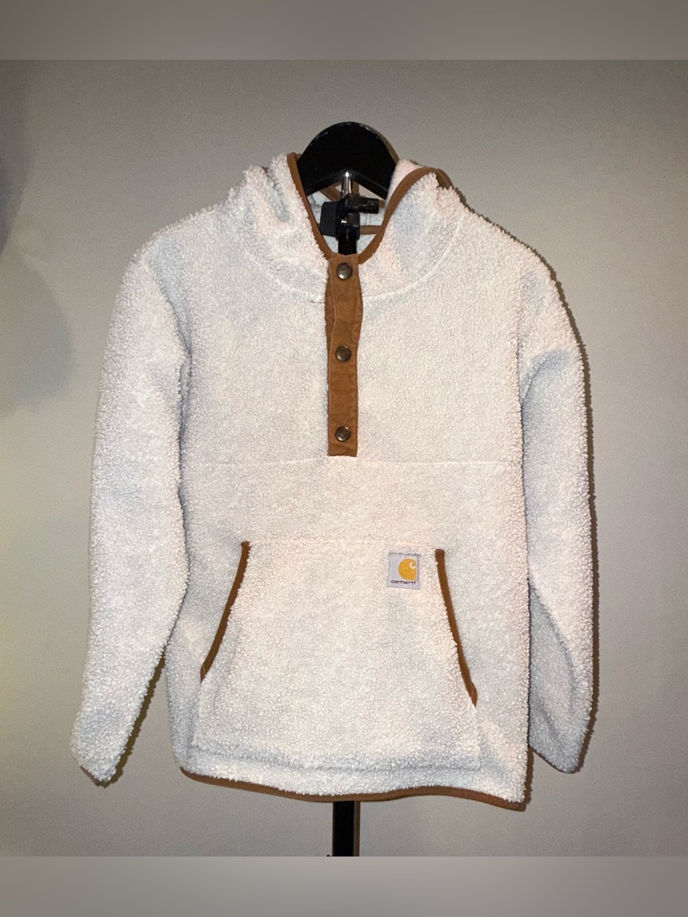 Carhartt Kid’s Relaxed Fit Fleece Pullover in the color malt, size 12